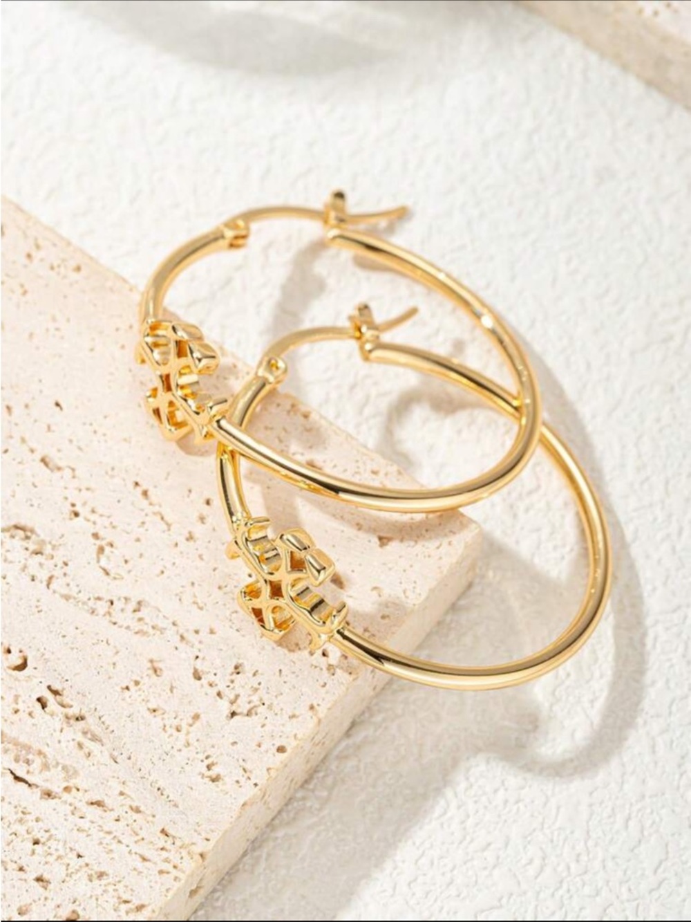 Tory Burch Gold Hoop Earrings-NEW - Picture 4 of 5